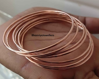 Copper Wire Overlap Bangle, Set of 7 Bangles, Pure Copper Bangle, Arthritis Copper Bangle, Handmade Bangle, Stackable Bangle,Stacking Bnagle
