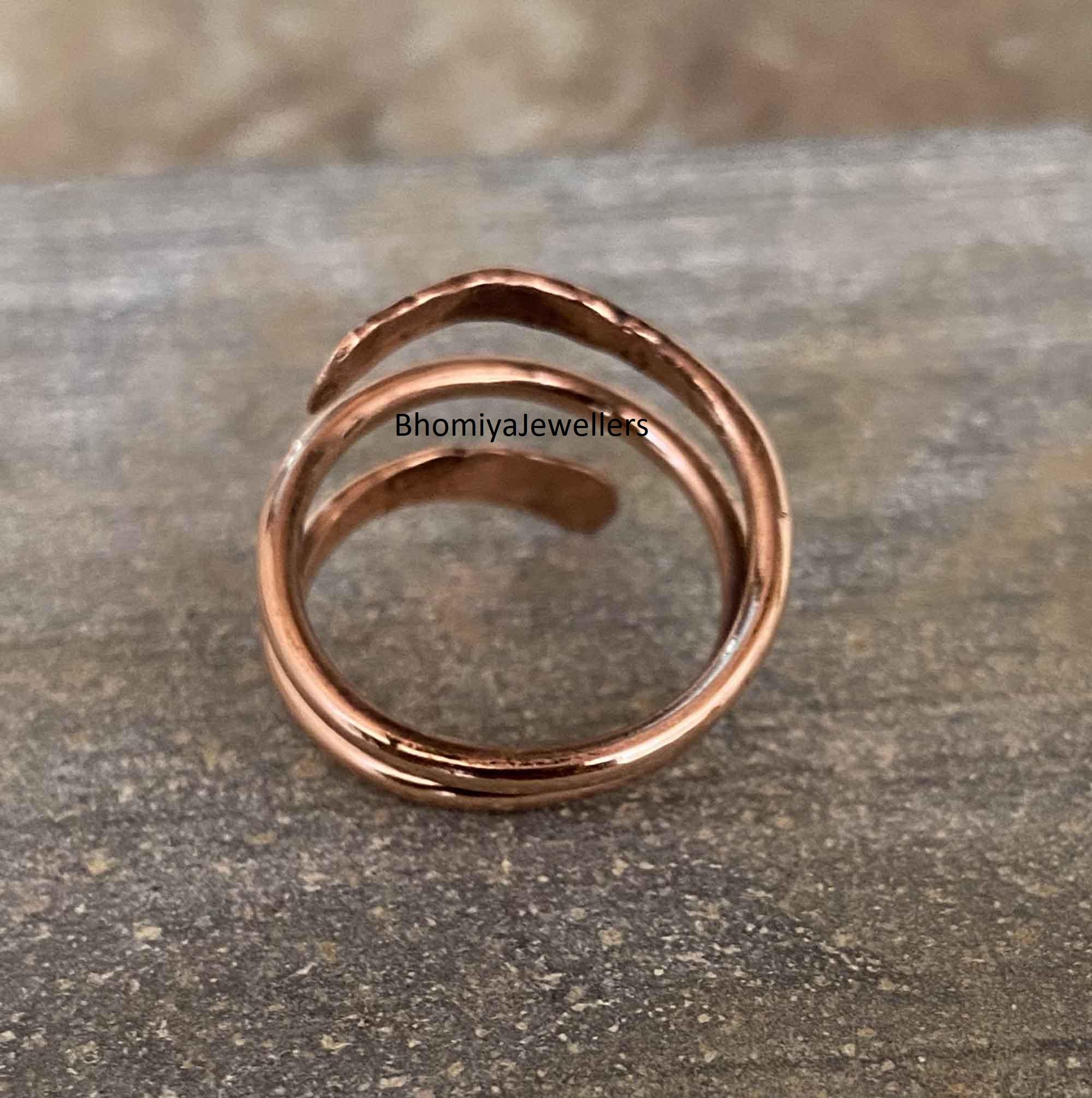 Handmade Hammered Copper Wrap Ring: Adjustable Thumb/arthritis Jewelry ...