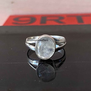 Boho Moonstone Ring: Handmade 925 Sterling Silver Statement Ring