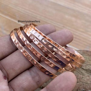 Pure 100% Solid Copper Bangle, 5 Set Of Bangle, Special Health Benefits Bangle, Handmade Bangle Bracelet, Pure Copper Bangle Designer Bangle