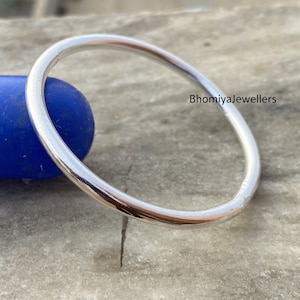 925 Solid Sterling Silver Bracelet, Round Tube Slip on
