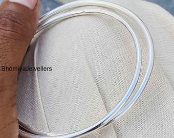 Sterling Silver Bangle Set: Thin Stackable Bangles, Handmade Jewelry