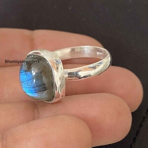 Labradorite Ring, 925 Sterling Silver Ring, Handmade Silver Jewelry, Women Ring, Boho Ring, Anniversary Ring, Statement Ring, Gift Jewelry