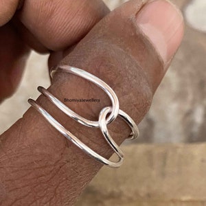 Sterling Silver Big Knot Ring - Handmade Wire Thumb Ring