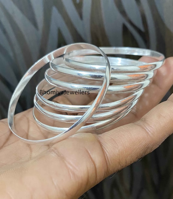 Set Di 6 Bracciali Sottili Argento | Stile Boho E Minimal | Realizzati A Mano | Regolabili | Gioielli Fatti A Mano Per Donna - 2