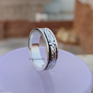 Spinner Ring, 925 Sterling Silver Ring, Minimalist Spinner Ring, Meditation Ring, Fidget Ring, Worry Ring, Handmade Ring, Women Ring Gifts