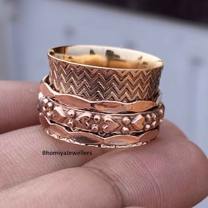 Pure Copper Ring, Copper Spinner Ring, Meditation Ring, Spinning Ring, Bohemian Ring, Handmade Ring For Women, Solid Copper Ring, Band Ring