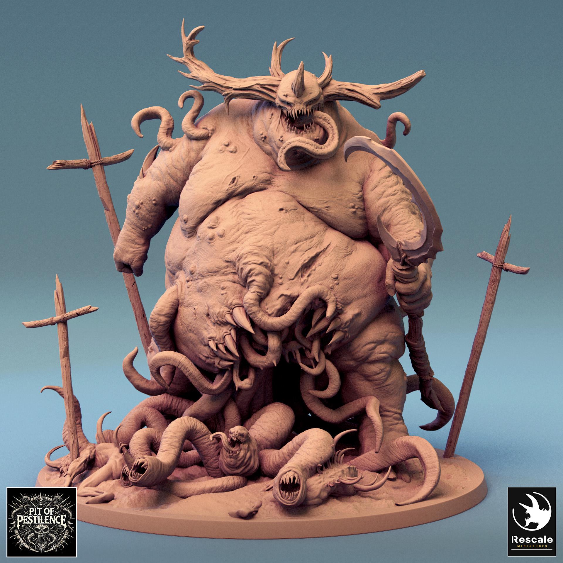 Rescale Miniatures: Pit of Pestilence - Purulent Demon Miniature/Figure 32 mm - 3D Printing - Tabletop, RPG