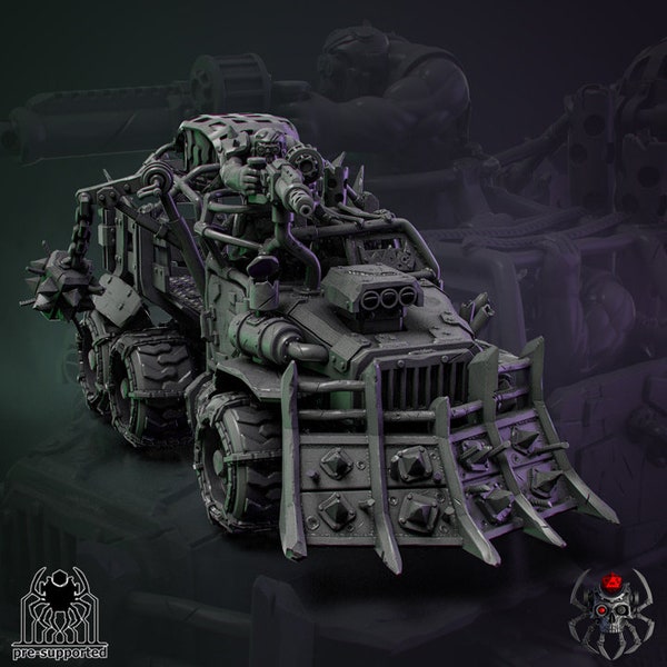 EightLegsMiniatures: Ork Wartruck - 32mm Tabletop Kit - 8K 3D Druck - Für Wargaming, Tabletop, RPG