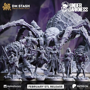 DM Stash: Bajo la oscuridad - Levantando el velo Pt. II - Pack de campaña compatible con 5e (EN) incluye 15 miniaturas - Impresión 3D de alta calidad