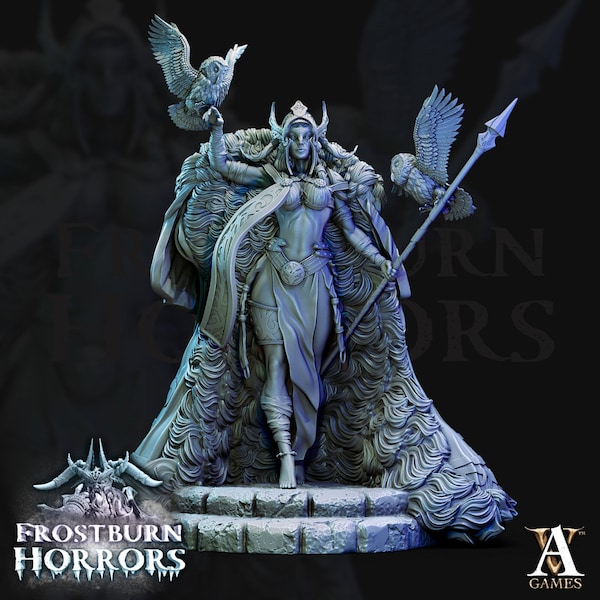 Archvillain Games: Frostburn Horrors - Frost Giant Queen (2 Optionen) - 32mm Miniatur - 8K 3D Druck - Tabletop, RPG