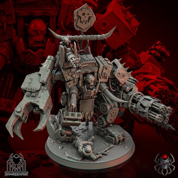 EightLegsMiniatures: Big Bad Ork - 32mm Tabletop Kit - 8K 3D Druck - Für Wargaming, Tabletop, RPG