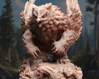 DM Stash: Northern Masked Owlbear - Sonatus Noctursa Miniature/Figure 32 mm - High-quality 8K 3D printing - Tabletop, Roleplay, Collecting