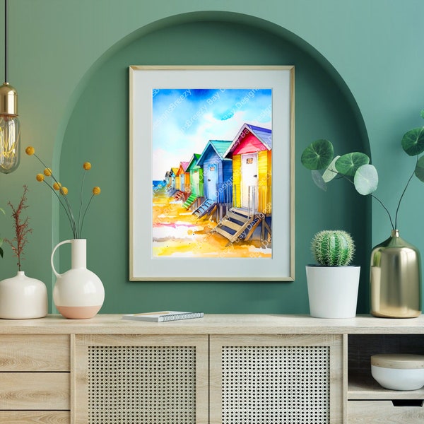 Beach Hut Art Etsy