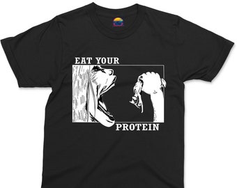 T-shirt Anime divertente, Mangia le tue proteine, Regalo Manga Anime Giapponesi, Mostro Gigante Mangiatore di Uomini, Maglietta Art Manga Regalo Amante degli Anime per Uomo Donna