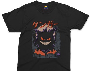 Gengar Anime Art T-shirt, t-shirt graphique style manga japonais japonais cool rétro, chemise cadeaux anime japon, t-shirt amateur d'anime pour enfants adulte haut unisexe