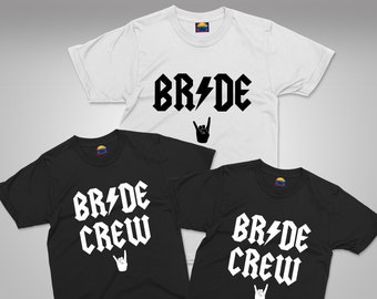 Bride Crew Matching Group T-shirts, Bridal Party Tops, Girls Hen Party Tees, Bride Bachelorette Party Shirts, Music Rock Band Wedding Gifts