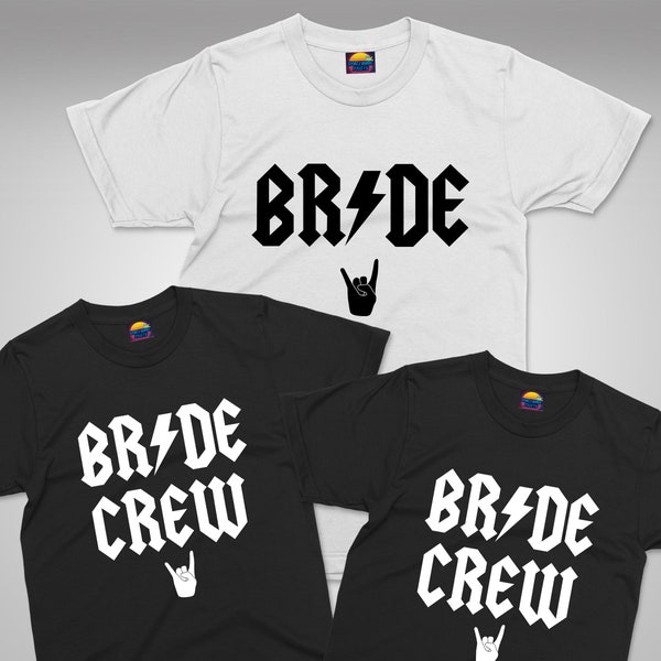 Bride Crew Matching Group T-shirts, Bridal Party Tops, Girls Hen Party Tees, Bride Bachelorette Party Shirts, Music Rock Band Wedding Gifts