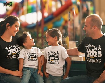 Disney Squad 2025 T-shirt, Mickey Disney World Tees, Disneyland Holiday, Friends Family Vacation Matching Group Shirts, Men Women Kids Tops