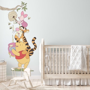 Winnie the Pooh wall sticker free shipping removable wall decal disney wall art for kids winnie tigger and piglet wall decor for nursery.