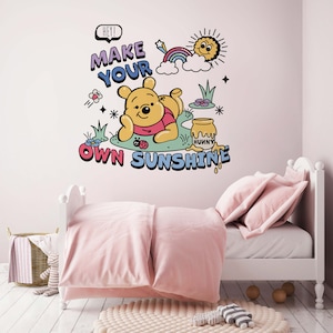 Winnie the Pooh wall decal peel and stick wall sticker for Pooh&#39;s lover free shipping wall decor for nursery disney wall art for kids.
