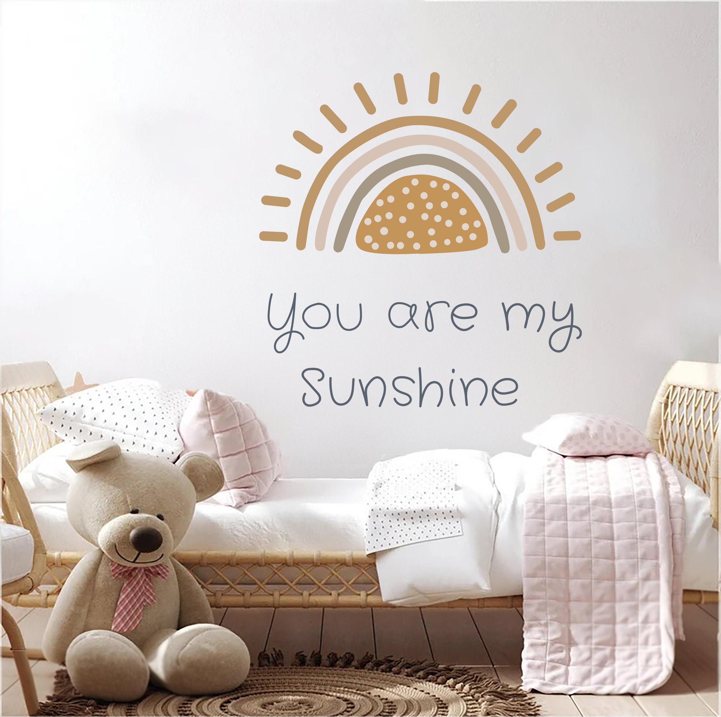 Peel and Stick Sunshine Wall Decal Neutral Boho Sunny Day Wall Sticker ...