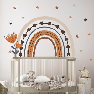 Wall decal removable spring day wall sticker neutral boho wall mural for nursery removable wall decal neutral boho spring decor