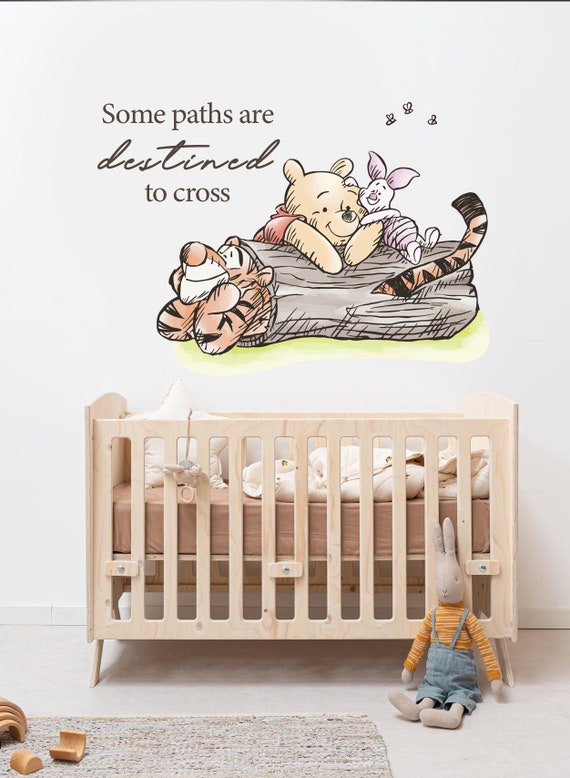 Adesivo Da Parete Rimovibile Winnie The Pooh, Tigre, Altalena Legata Agli Alberi Con Maialino - Baby Wall Decal - Italia - Foto 5