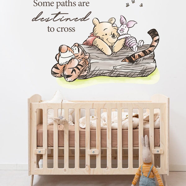 Removable winnie the pooh wall decal baby room nursery decor pooh and friends wall sticker tigger eeyore piglet disney wall art for kids.