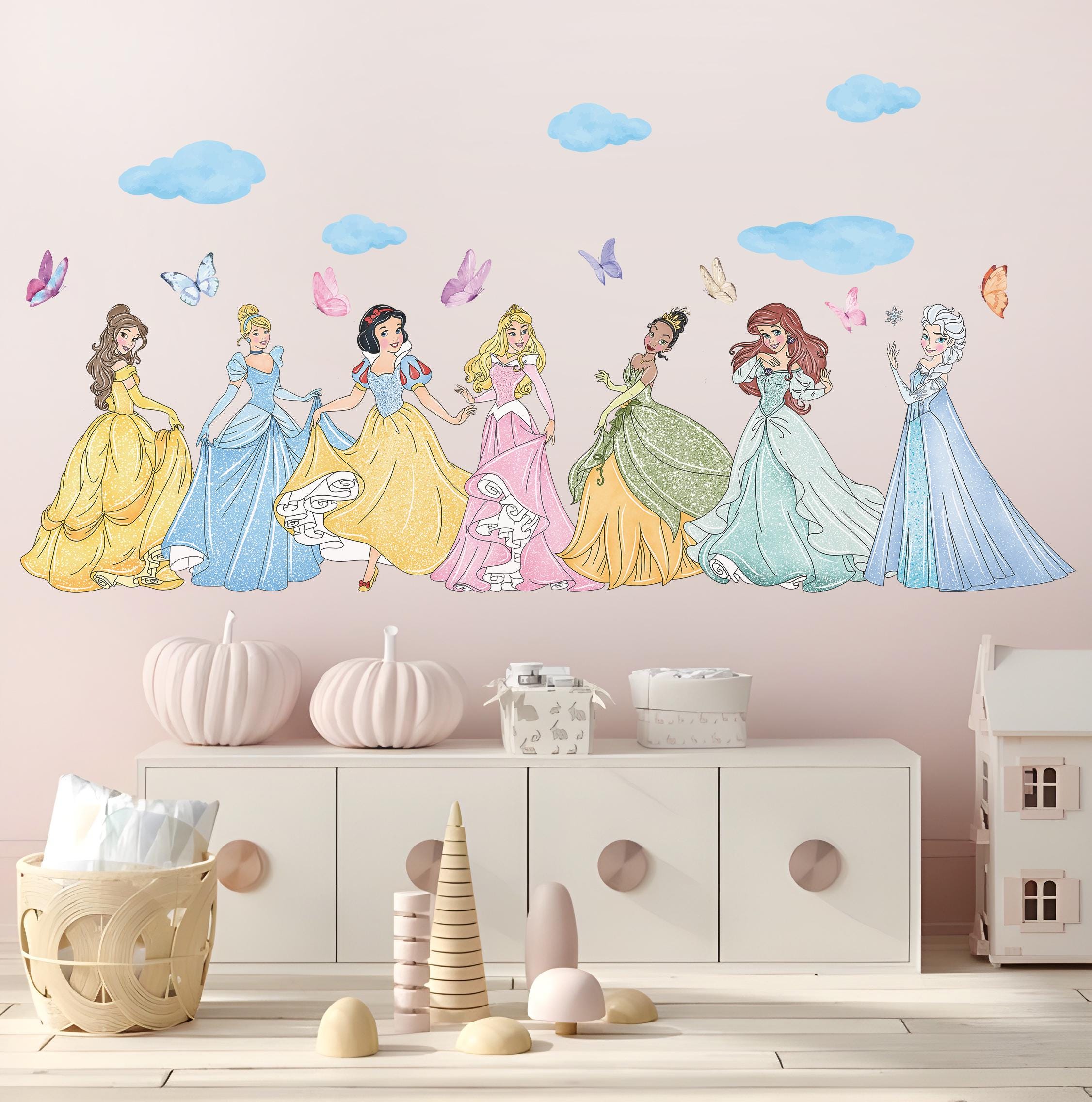 Princess Wall Decals For Girls Bedroom - Peel & Stick Unicorn Wall Stickers, Removable Kids Room Decor