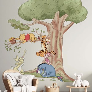Winnie the Pooh wall sticker Winnie the Pooh and friends wall decal removable wallpaper vinyl material wall decor for kids and adult.