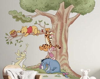 Winnie the Pooh wall sticker Winnie the Pooh and friends wall decal removable wallpaper vinyl material wall decor for kids and adult.