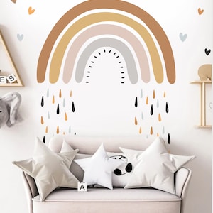 Wandtattoo Regenbogen entfernbare Wanddekoration für Kinderzimmer Boho Wandtattoo Regenbogen durch Schälen und Aufkleben
