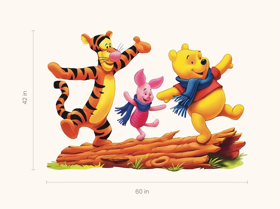 Adesivo Da Parete Rimovibile Winnie The Pooh, Tigre, Altalena Legata Agli Alberi Con Maialino - Baby Wall Decal - Italia - Foto 8