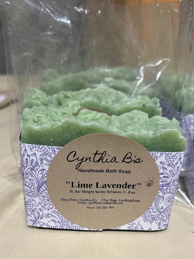 Lime Lavender Bath Soap Huge Bars Plenty Lather! - Etsy