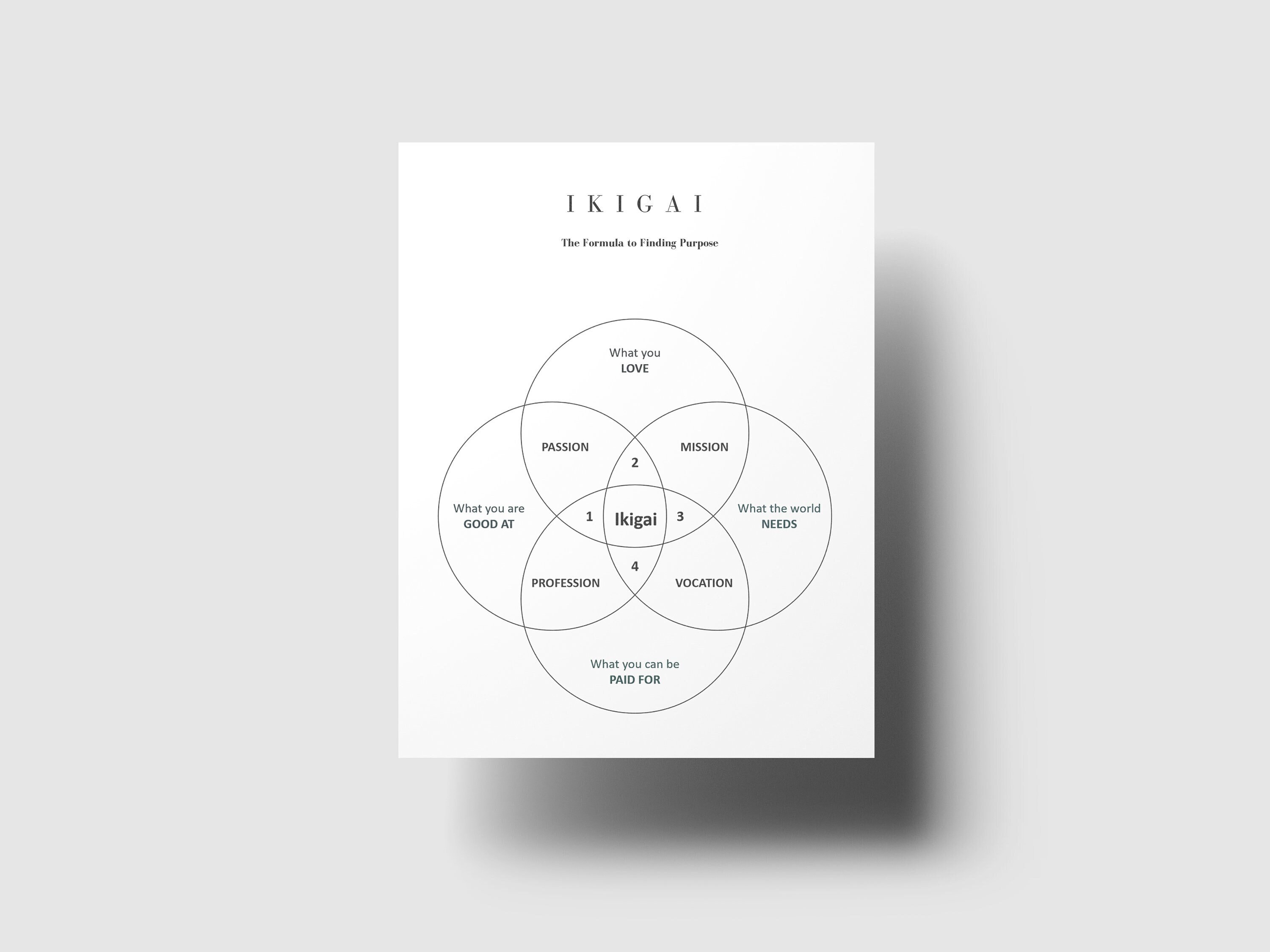 Buy IKIGAI Worksheet Printable PDF Digital File Online in India - Etsy