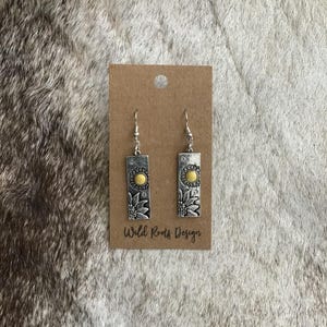Floral Stamped Western Earrings