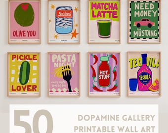 Dopamine Decor Wall Art Poster Bundle: Foodie Prints (Digital Download)