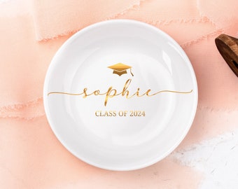 Personalized Graduation Gift,Custom Jewelry Dish,Class of 2024 Graduation Gift for Her,Grad Dish,Masters Degree Gift,PHD Graduation Present