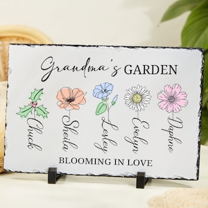 Birth Flower Stone Personalized Gift,Personalized Mom Garden Stone,Personalized Mom Gifts For Her,Gifts For Her,Grandma Gifts,Gifts For Mom