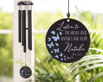 In Loving Memory Wind Chime,Sympathy Memorial Wind Chime,Remembrance Wind Chime,Bereavement Gift,In Memory,Personalized Name Wind Chimes