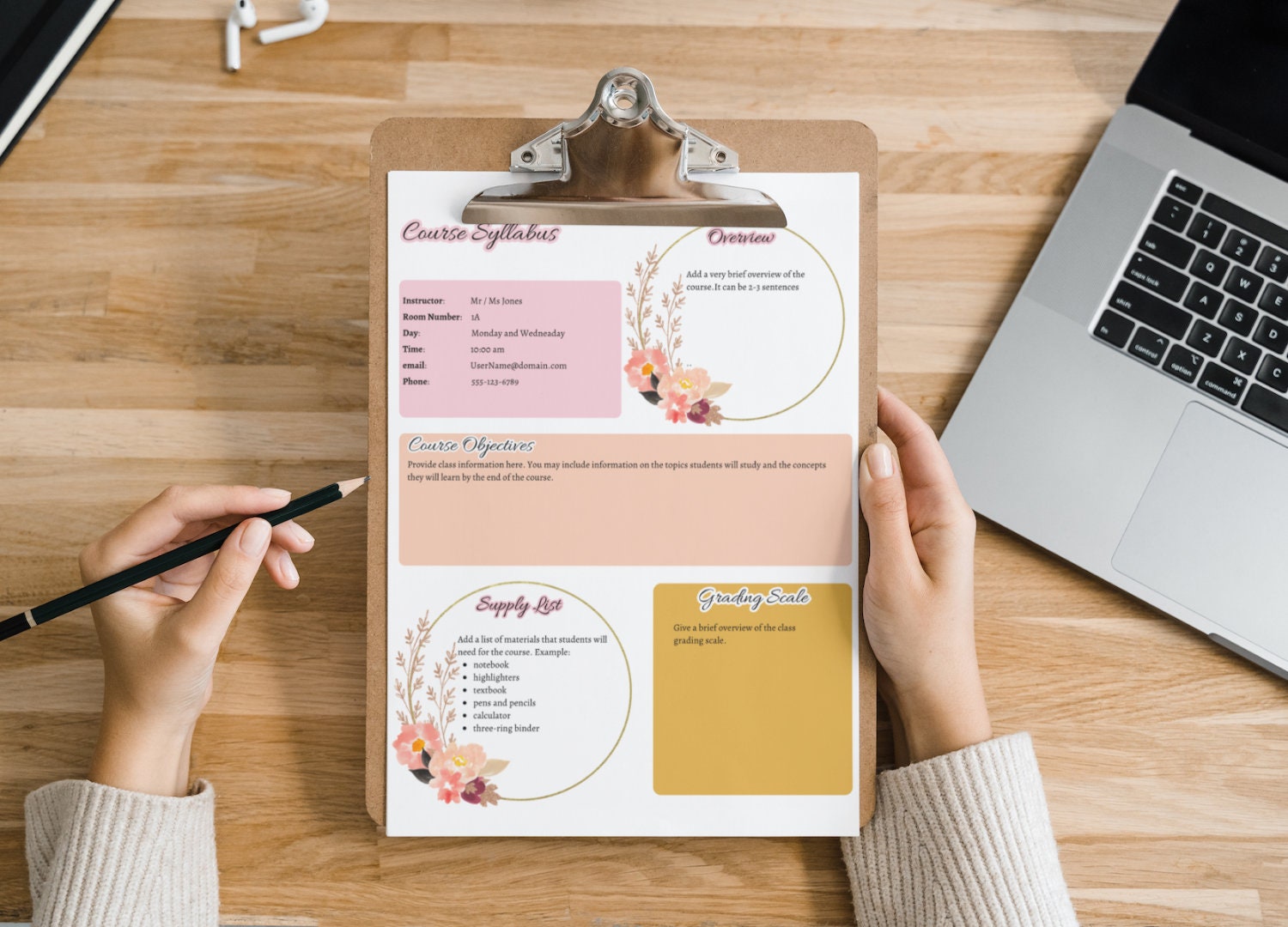 Colorful Syllabus Template Version 2 | Fully Customizable Syllabus for ...