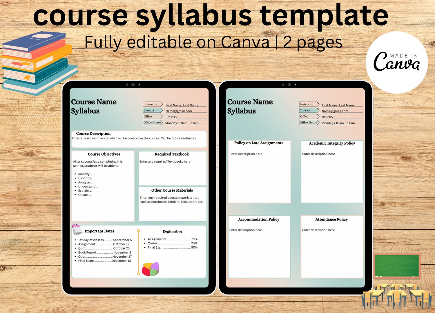 Colorful Syllabus Version 4 Template Fully Editable in Canva Class Colorful Syllabus Version 4 Template Fully Editable in Canva Class