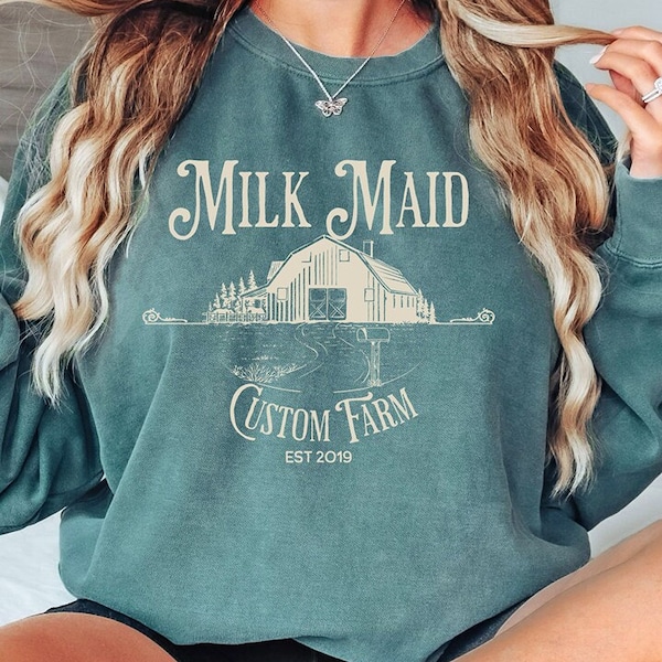 Milk Maid Era Sweatshirt, custom breastfeeding gift, embroidered era, Funny Mom, New Mom Gift,  Breastfeeding Shirt, Baby Shower Gift