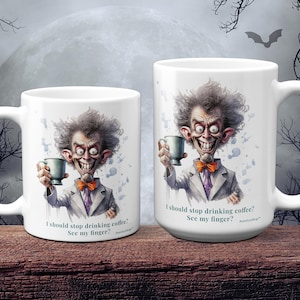 Whimsical Mad Scientist Ceramic Coffee Mug Crafted with Personal Artistry, 11oz or 15oz Artful Mug Masterpieces by AventumMugs™