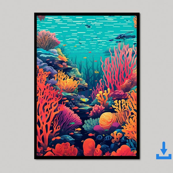 THE REEF | Illustrated Coral Reef poster