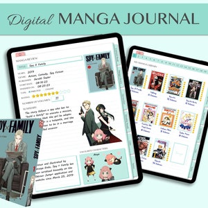 Digital Manga Reading Journal for Tracking and Organizing Your Manga Library, Manga Reviews, GoodNotes iPad Journal, Notability
