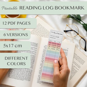 Printable Reading Log Bookmarks, Downloadable Bookmarks, Instant Download, Ready For Print