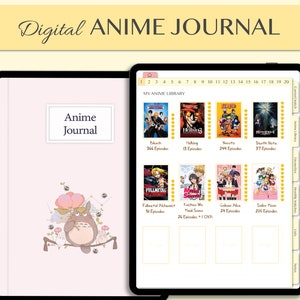 Digital Anime Journal for Goodnotes, Anime Reviews, Minimal Anime Watching Journal, Anime Planner, GoodNotes Journal, Notability