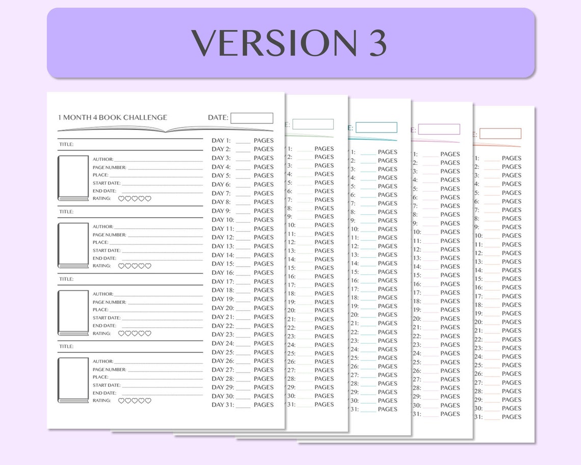 Printable & Fillable Book Tracker, Reading Log, Book Reading List ...
